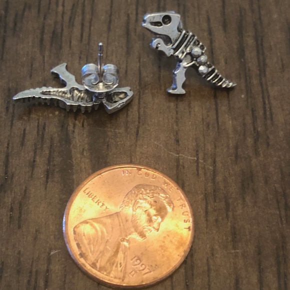 T Rex Stud Earrings - Picture 2 of 2